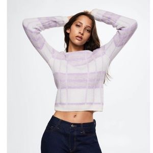 Mango MNG plaid lilac sweater